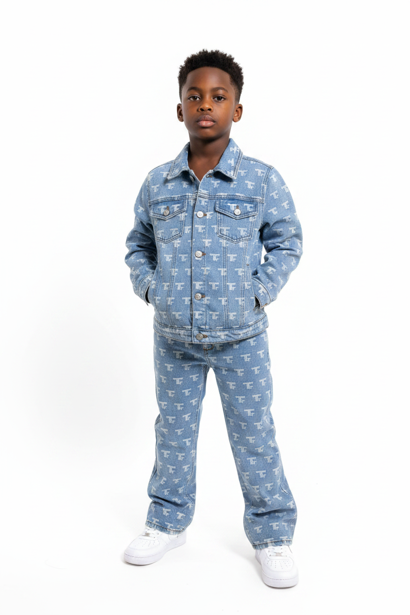 Denim Monogram Set - Boy Model